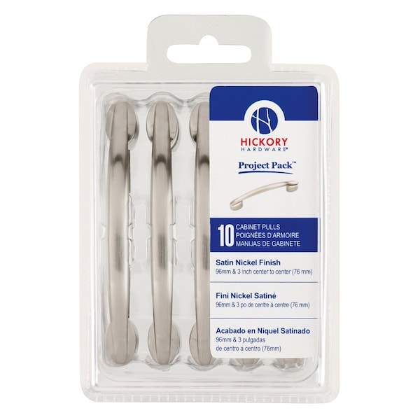 Hickory Hardware Pull 3 Inch & 3-3/4 Inch (96mm) Center to Center, 10PK VP3447-SN - main